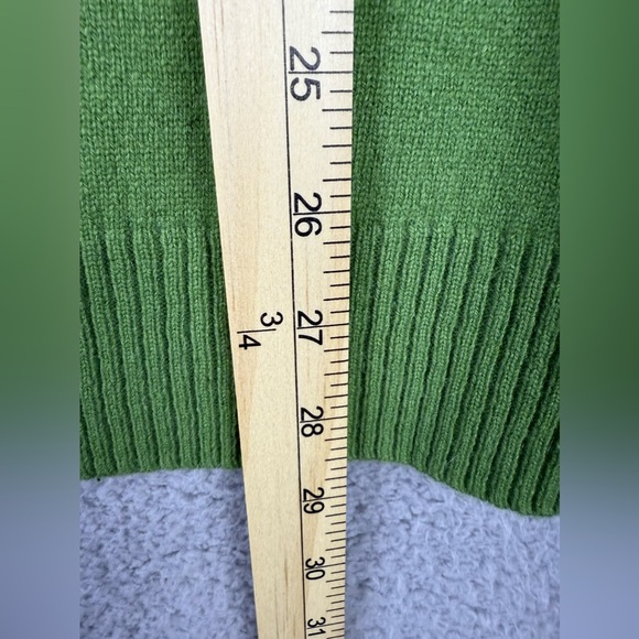 J Crew men’s lambs wool half zip sweater green size XL preowned - Picture 6 of 8
